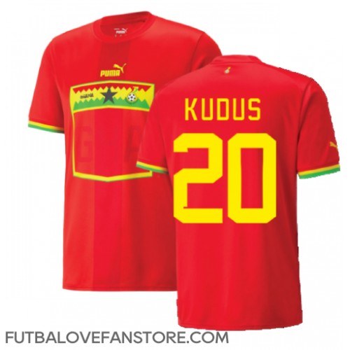 Ghana Mohammed Kudus #20 Vonkajší futbalový dres MS 2022 Krátky Rukáv